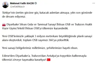 Türkiye'de OSB Sayısı 366'ya Ulaştı!